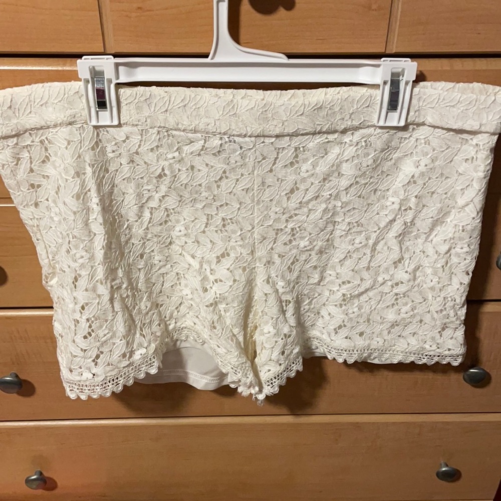 Off White Floral Shorts